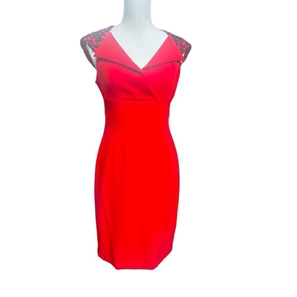 Kay Unger New York red cocktail Christmas dress size 4